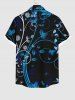 Tenue de Plage pour Couples en Forme de Papillon à Imprimé Feuilles et Fleurs Grande-Taille - Noir 