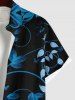 Tenue de Plage pour Couples en Forme de Papillon à Imprimé Feuilles et Fleurs Grande-Taille - Noir 