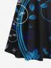 Tenue de Plage pour Couples en Forme de Papillon à Imprimé Feuilles et Fleurs Grande-Taille - Noir 