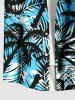 Plus Size Coconut Tree Tropical Leaf Print Buttons Pocket Hawaii Shirt For Men -  