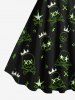 Robe Débardeur Crâne Os et Couronne Imprimés de Grande Taille avec Ligne A - Noir 2X