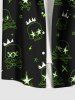 Plus Size Skull Crown Bone Stars Print Rock and Roll Hawaii Button Pocket Shirt For Men -  
