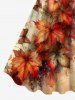 Plus Size Maple Leaf Butterfly Newspaper Print Hawaii Tank Dress -  