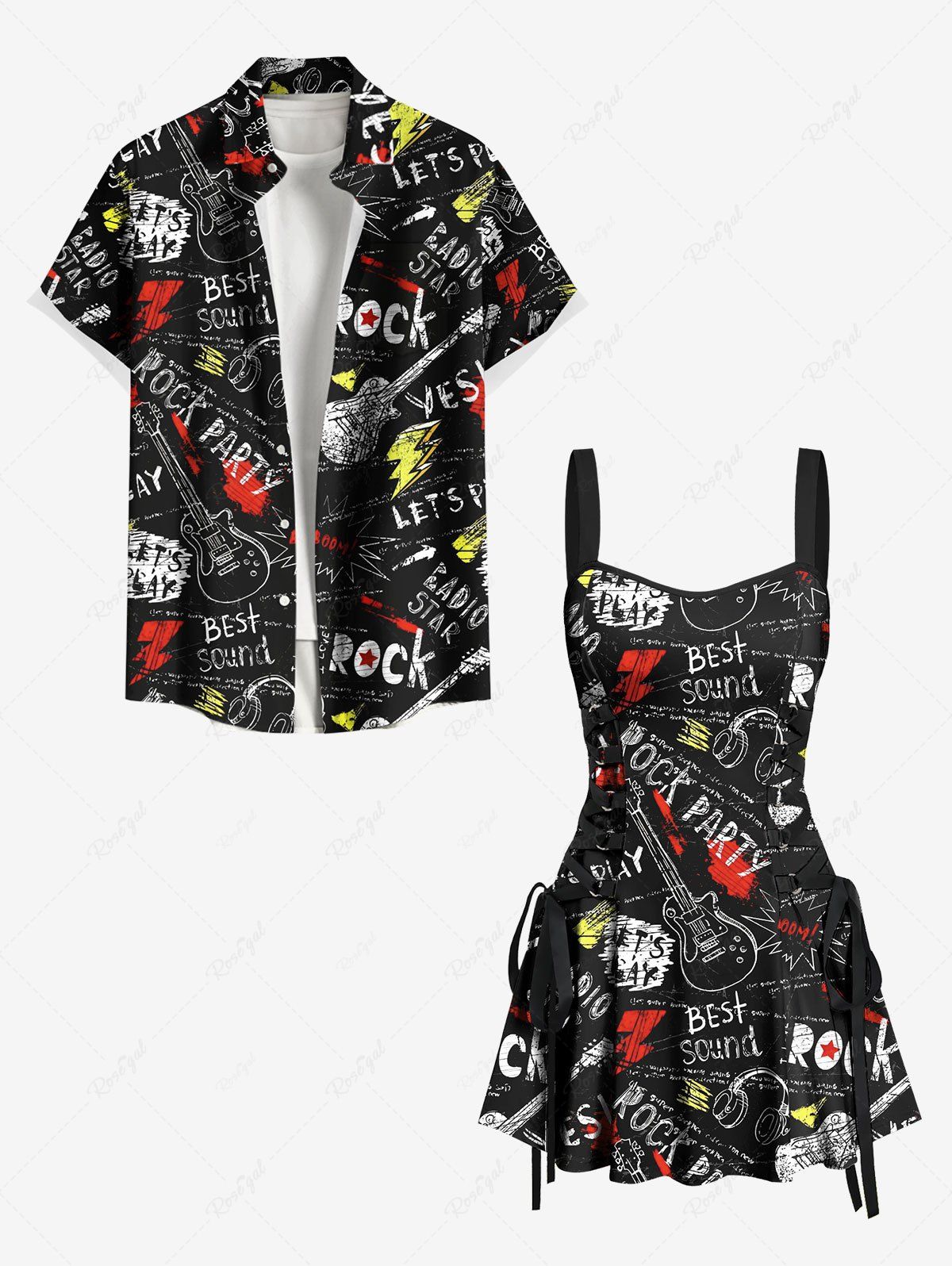 Sac D'Ustensiles de Plage à Imprimé Éclairs et Inscriptions Grande-Taille pour Couples Noir 