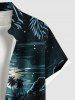 Coconut Tree Moon Star Seascape Mountain Print Plus Size Matching Hawaii Beach Outfit For Couples -  