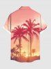 Contrastant Imprimé Cocotier et Soleil Grande Taille pour la Plage - Rouge 