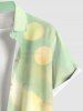Plus Size Coconut Tree Ombre Light Spot Print Buttons Pocket Hawaii Shirt For Men -  