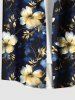 Plus Size Flowers Leaf Print Buttons Pocket Hawaii Shirt For Men -  