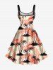 Plus Size Coconut Tree Tropical Leaves Print Hawaii A Line Tank Dress -  