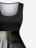 Plus Size Musical Festival Guitar Wings Music Notes Print 1950s Vintage Dress -  
