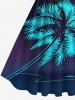 Plus Size Coconut Tree Star Print Hawaii 1950s Vintage Dress -  