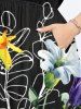 Lily Flower Branch Spotted Pin Dot Print Plus Size Matching Hawaii Beach Outfit For Couples -  