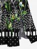 Lily Flower Branch Spotted Pin Dot Print Plus Size Matching Hawaii Beach Outfit For Couples -  