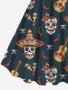 Music Festival Hat Skulls Guitar Chili Print Plus Size Matching Outfit For Couples -  