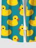 Plus Size Duck Print Buttons Pocket Hawaii Shirt For Men -  