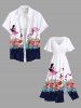 Plus Size Rose Flower Leaf Flamingo Print Hawaii Split Pocket A Line Midi Dress -  