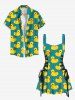 Robe Canard Imprimé à Lacets - Vert S