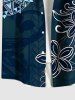 Plus Size Ethnic Flowers Compass Ivory Necklace Print Buttons Pocket Hawaii Shirt For Men -  