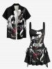 Music Festival Guitar Wings Ribbon Letters Print Lace Up Tank Dress -  