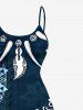 Collier avec Pendentif Boussole en Filigrane et Fleurs Style Ethnique Grande-Taille pour la Plage - Bleu de Minuit 