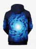 Plus Size Underwater World Dolphin Print Pocket Drawstring Hawaii Hoodie For Men - Bleu profond 8XL