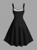 Tenue de Plage Grande Taille pour Couples en Forme de Squelette de Chauve-Souris et Arbre Noix de Coco - Noir 