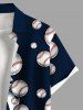 Costume de Baseball Grande Taille Transparent Imprimé Cocotier pour la Plage - Bleu 