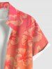 Plus Size Floral Dip Dye Ombre Print Hawaii Button Pocket Shirt For Men -  