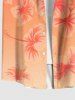 Plus Size Floral Dip Dye Ombre Print Hawaii Button Pocket Shirt For Men -  