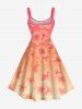 Plus Size Floral Dip Dye Ombre Print Hawaii A Line Tank Dress -  