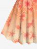 Plus Size Floral Dip Dye Ombre Print Hawaii A Line Tank Dress -  