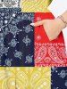 Plus Size Paisley Floral Scarf Print Split Hawaii Midi Dress -  