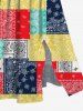 Plus Size Paisley Floral Scarf Print Split Hawaii Midi Dress -  