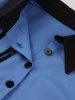 Zipper Buttons Shirt Collor Tie Bowknot Vintage Dress With Grommets Belt -  