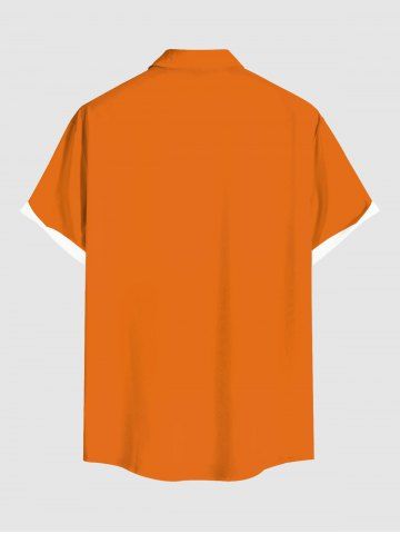 Plus Size Interesting Watermelon Tie Print Buttons Pocket Hawaii Shirt For Men