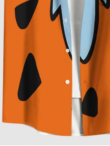 Plus Size Interesting Watermelon Tie Print Buttons Pocket Hawaii Shirt For Men