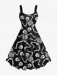 Robe Débardeur Imprimée Squelette Grande Taille - Noir 3X