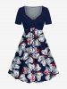 Tropical Hibiscus Flower Print Plus Size Matching Hawaii Beach Outfit For Couples -  