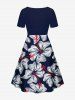 Tropical Hibiscus Flower Print Plus Size Matching Hawaii Beach Outfit For Couples -  