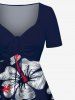 Tropical Hibiscus Flower Print Plus Size Matching Hawaii Beach Outfit For Couples -  