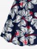 Tropical Hibiscus Flower Print Plus Size Matching Hawaii Beach Outfit For Couples -  