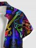 Music Notes Guitar Colorful Glitter 3D Print Plus Size Matching Outfit For Couples -  
