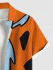 Chemise Amour Pastèque Imprimé Nouée avec Poche de Grande Taille pour Homme - Orange 5XL
