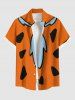 Chemise Amour Pastèque Imprimé Nouée avec Poche de Grande Taille pour Homme - Orange S