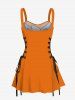 Interesting Watermelon Tie Print Lace Up Hawaii Tank Dress -  