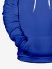Sweat à Capuche Imprimé Plante Tropicale Grande Taille avec Poche à Cordon de Serrage pour Homme - Bleu 4XL