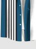 Plus Size Star Stripes Colorblock Print Buttons Pocket Hawaii Shirt For Men -  