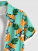 Plus Size Pineapple Sunglasses Print Buttons Pocket Hawaii Shirt For Men -  