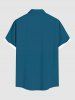 Plus Size Star Stripes Colorblock Print Buttons Pocket Hawaii Shirt For Men -  