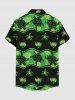Plus Size Turtle Starfish Shell Colorblock Print Buttons Pocket Hawaii Shirt For Men -  